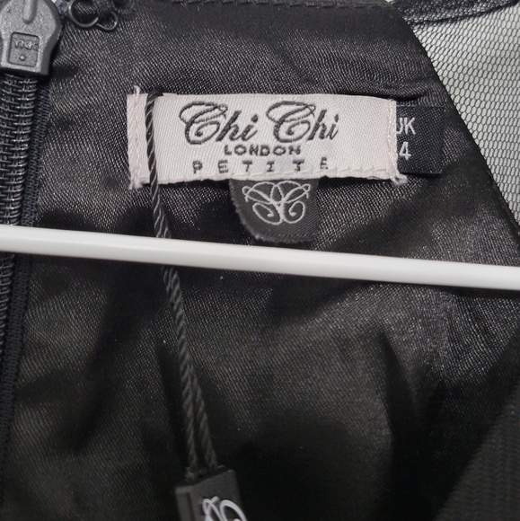 Chi Chi London Petite All Over Folk Floral Embroidered Skater Dress - Picture 10 of 11